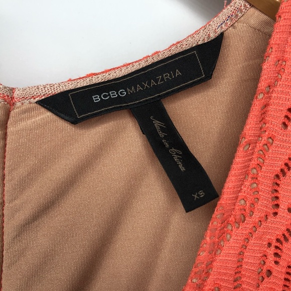 BCBGMaxazria Juliene peplum lace dress Ambrosia coral xs - Picture 6 of 8